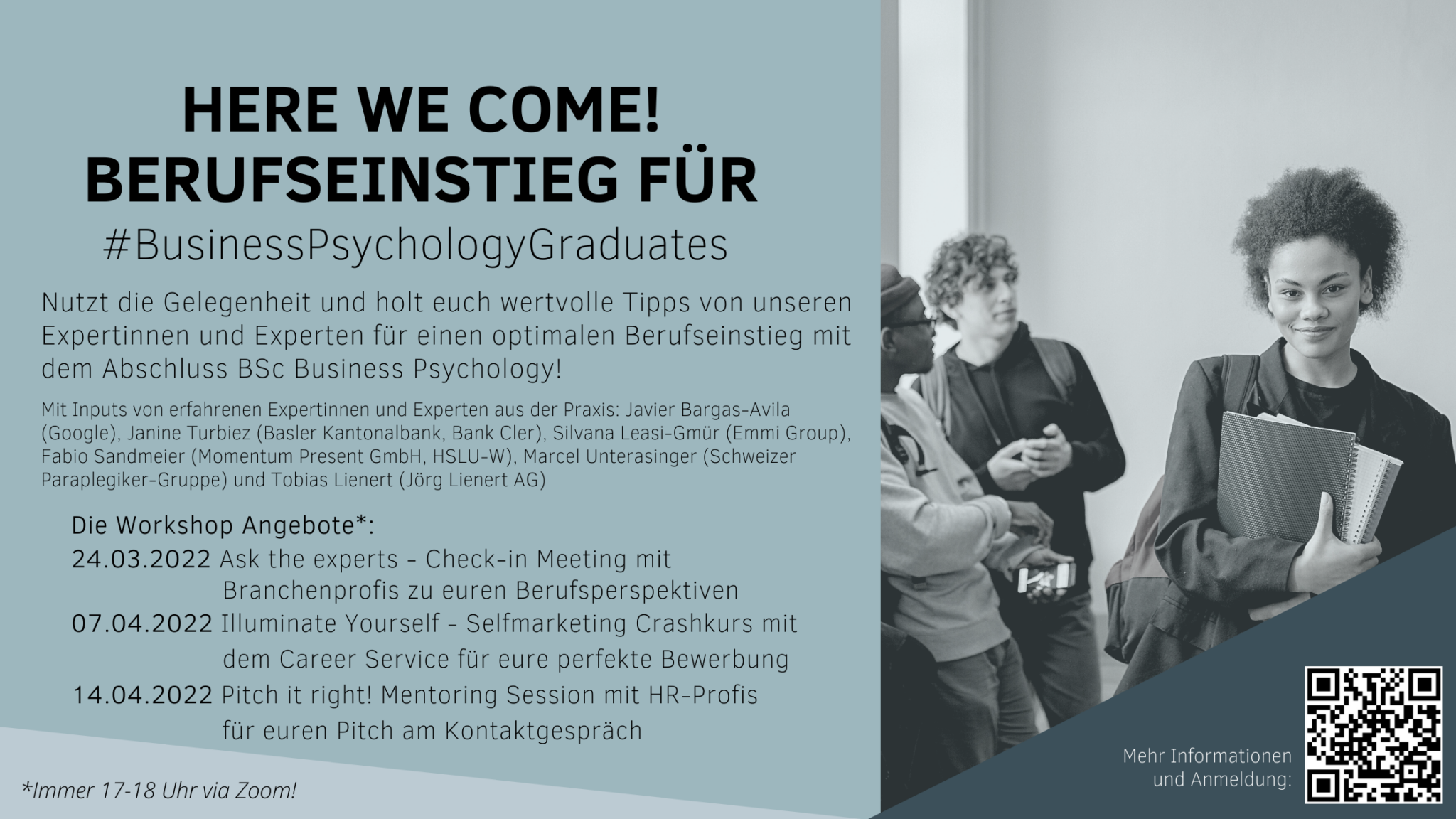 Here we come! Berufseinstieg für #BusinessPsychologyGraduates – Workshopangebote