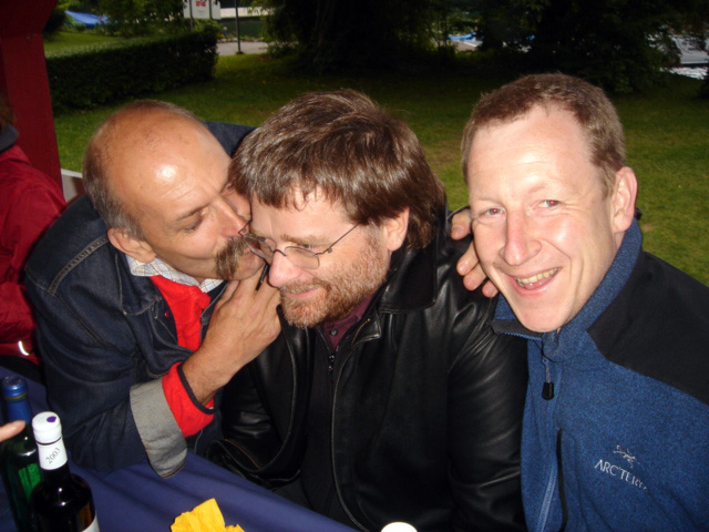 Bernard Wandeler, Beat Schmocker und Jürgen Stremlow 2005 am Sommerfest