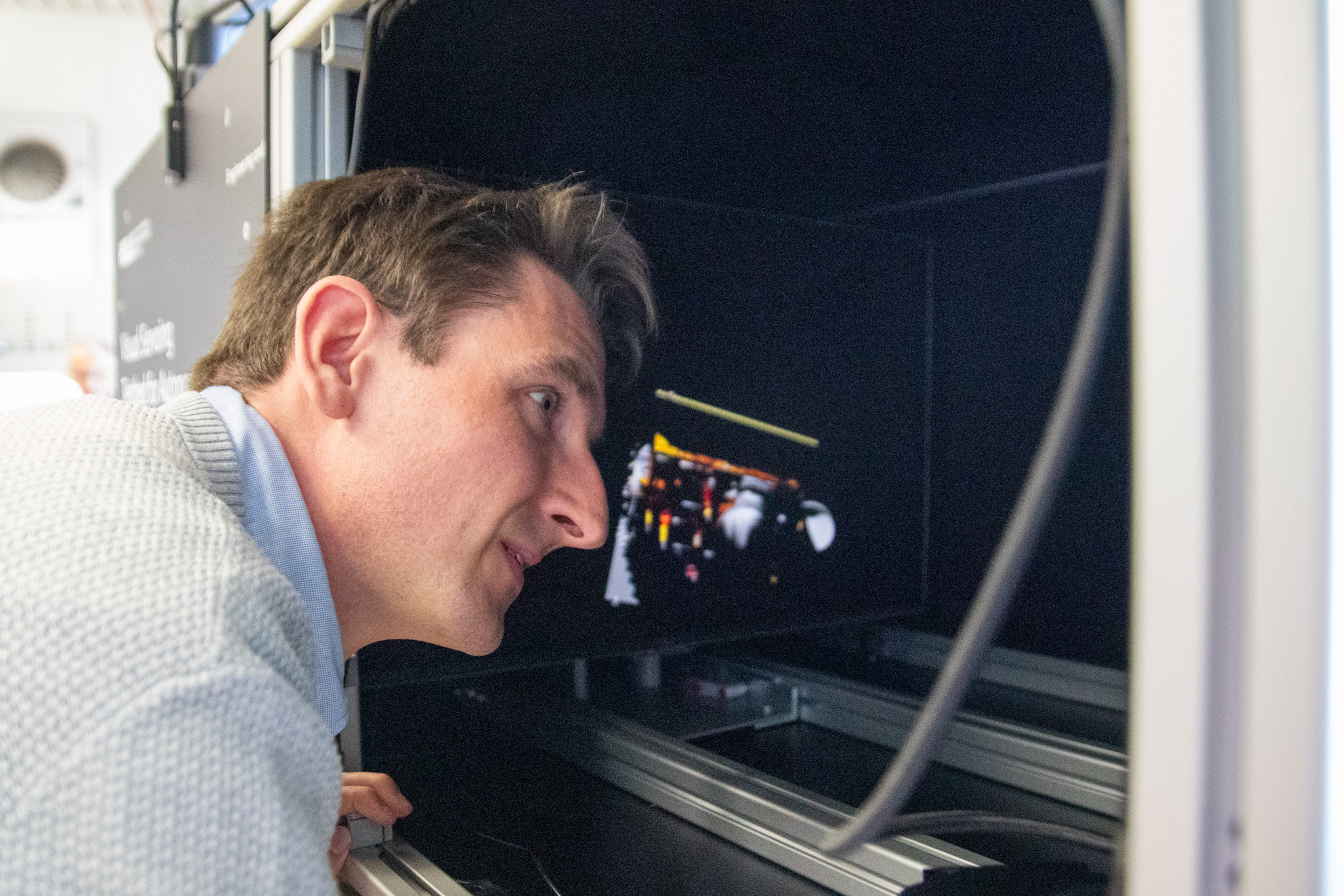 Das Visual Servoing Testbed von innen.