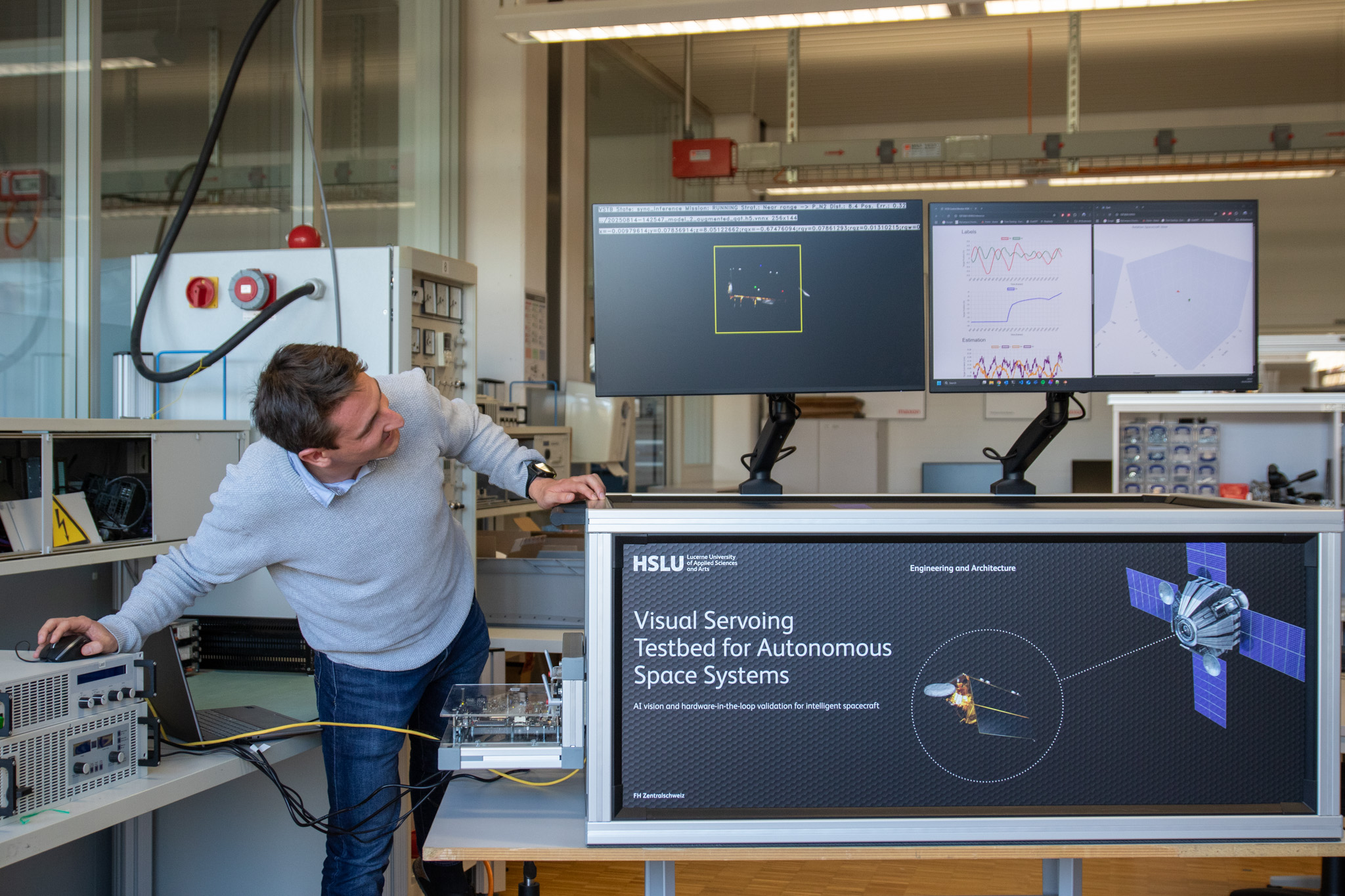 Die Testumgebung zur Simulation einer Weltraumtechnologie.